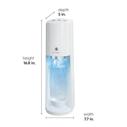 SodaStream E-TERRA Sparkling Water Maker (White) with CO2 and Carbonating Bottle