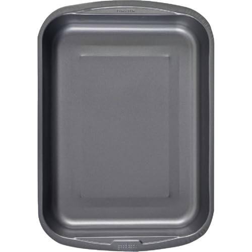 Goodcook Everyday Nonstick Roast Pan, Metal Utensil-Safe Easy Clean Dishwasher Safe Rectangle Roaster, 11.5x15.5-Inch, Silver