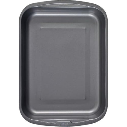 Goodcook Everyday Nonstick Roast Pan, Metal Utensil-Safe Easy Clean Dishwasher Safe Rectangle Roaster, 11.5x15.5-Inch, Silver