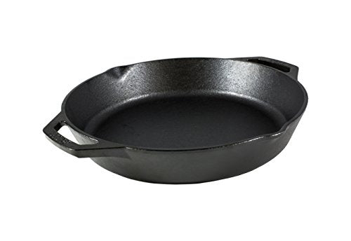 Lodge Seasoned Cast Iron Dual Handle Pan 12 Inch - Cast Iron Frying Pan - Even Heat Distribution - Oven & Stovetop Safe - PFAS-Free, Non-Toxic Cookware