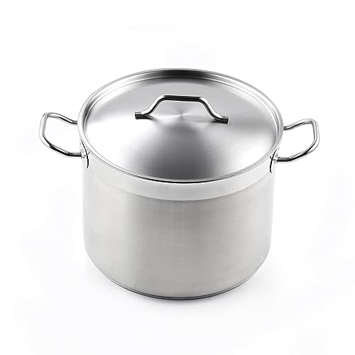 Cooks Standard Professional Stainless Steel Stock Pot with Lid, Large Pot for Cooking Pasta, Soup, Spaghetti, Oven Safe, Dishwasher Safe, Cookware for Canning, Boiling, Simmer, 16-Quart