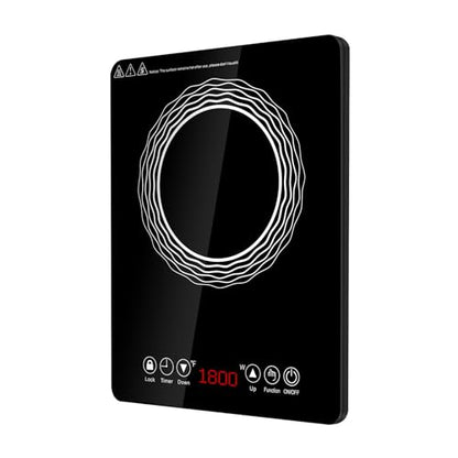 Portable Induction Burner, 1500W Electric Induction Countertop Burner with Touch Panel, Power & Temp Adjustable, Hot Plate Cooker with 3-Hour Timer