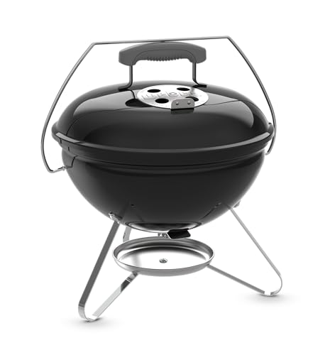Weber Smokey Joe 14" Charcoal Grill – Portable Compact Charcoal BBQ Kettle with Tuck‑N‑Carry® Lid Lock & Durable Porcelain‑Enameled Finish for Outdoor Cooking