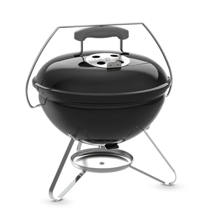 Weber Smokey Joe 14" Charcoal Grill – Portable Compact Charcoal BBQ Kettle with Tuck‑N‑Carry® Lid Lock & Durable Porcelain‑Enameled Finish for Outdoor Cooking