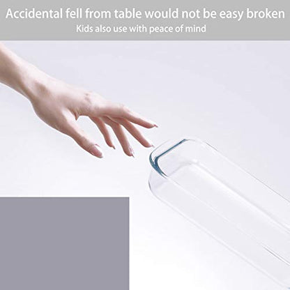 FOYO Basics Tempered Glass Baking Dish, 1.6 Quart Clear Oblong Dish Set, Casserole Dish Cooking Oven Bake