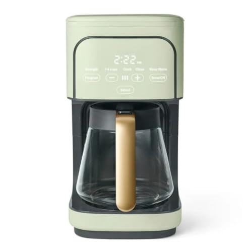 Wonderful Programmable 12-Cup Coffee Maker with Touch Controls, Auto Brew Timer, 1200W, 3 Brew Strengths, Keep Warm, Dishwasher-Safe, Premium Countertop Coffee Machine (Sage Green)