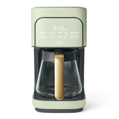 Wonderful Programmable 12-Cup Coffee Maker with Touch Controls, Auto Brew Timer, 1200W, 3 Brew Strengths, Keep Warm, Dishwasher-Safe, Premium Countertop Coffee Machine (Sage Green)