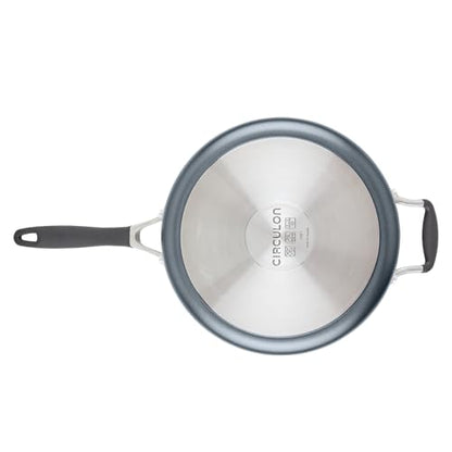 Circulon A1 Series with ScratchDefense Nonstick Induction Cookware, Large Saute Pan with Lid, Nonstick Pan, 5-Quart, Graphite