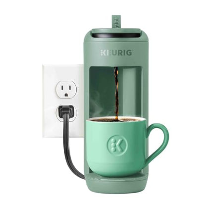 Keurig K-Mini Mate Single Serve K-Cup Pod Coffee Maker, Brews Up to 12 oz Cup, Compact Portable Coffee Machine for Small Spaces, Great for Dorms & Offices, Glamping Green