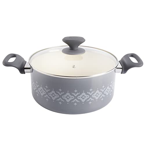 Spice by Tia Mowry Savory Saffron 16-Piece Healthy Nonstick Ceramic Cookware Set - Grey