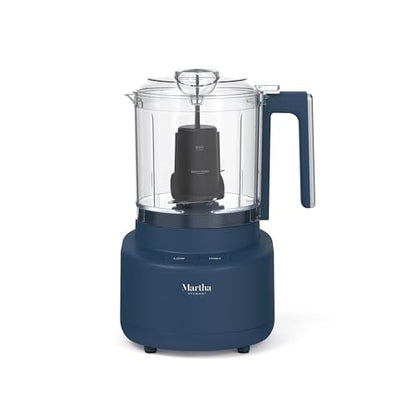 Martha Stewart 3 Cup Electric Vegetable Chopper, Mini Food Processor, Navy