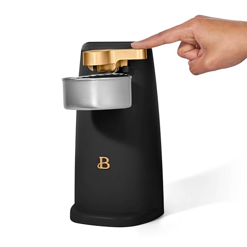 DqOasd Electric Can Opener by Drew Barrymore, Stainless Steel Blade, Auto-Turn Feature (Black Sesame), 1