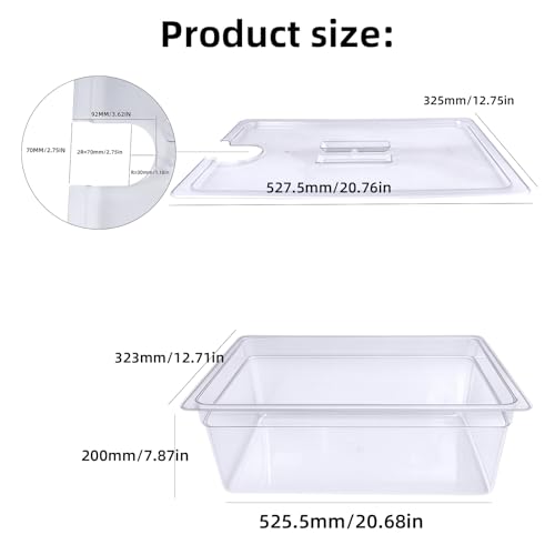 WELKOR 26 QT Sous Vide Container with Lid,Sous Vide Cookers Compatible with Anova, Joule, Nano, Wancle, Instapot,Perfect for Chicken, Beef,Parties and Professionals (26 qt without rack)