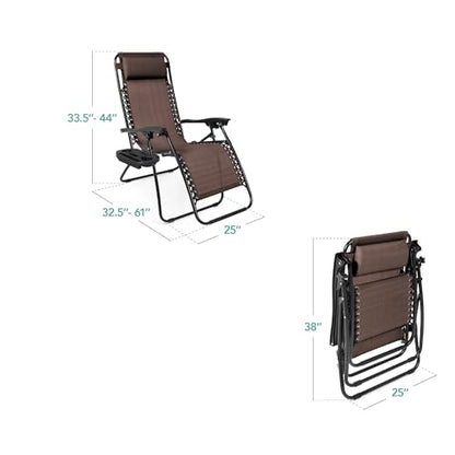 Best Choice Products Zero Gravity Chair Recliner, Brown