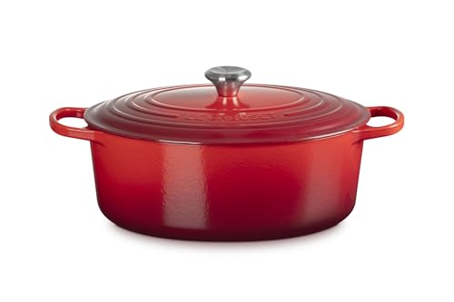 Le Creuset Enameled Cast Iron Signature Oval Dutch Oven, 8 qt., Cerise