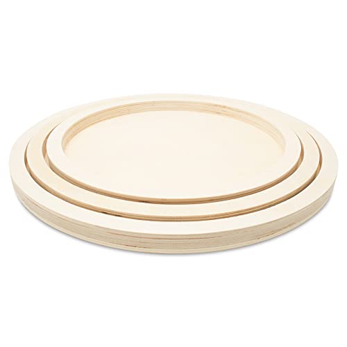 Woodpeckers Set of 3 Nesting Wood Tray for Crafts & Resin Art, Canvas Panel, Circle Wood Sign Blank