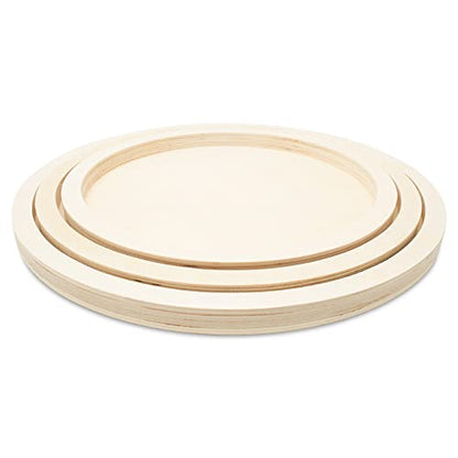 Woodpeckers Set of 3 Nesting Wood Tray for Crafts & Resin Art, Canvas Panel, Circle Wood Sign Blank