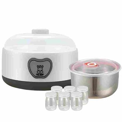 Yogurt Maker Machine with 1.2L 304 Stainless Steel Inner Pot & 5 Glass Jars, Automatic Yogurt Maker with Timer & Constant Temperature, 110V DIY Greek Yogurt Maker for Homemade Pure & Healthy Yogurt