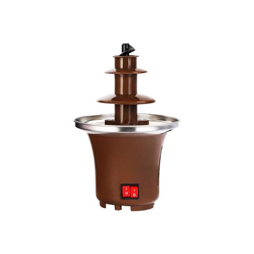 3 Tier Chocolate Fountain Fondue Party Fountain with 10oz Capacity Stainless Steel Mini Chocolate Melter for Cheese, Queso, Candy, Dip Strawberries, Wedges, Vegetables, And More for Parties Wedding