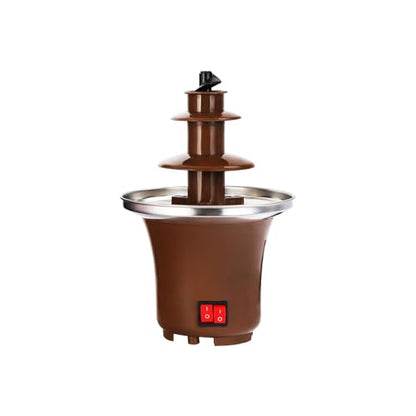 3 Tier Chocolate Fountain Fondue Party Fountain with 10oz Capacity Stainless Steel Mini Chocolate Melter for Cheese, Queso, Candy, Dip Strawberries, Wedges, Vegetables, And More for Parties Wedding