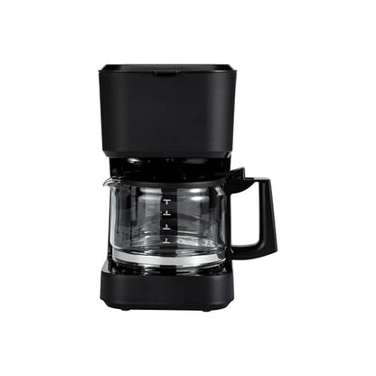 Amazon Basics 5 Cup Drip Coffee Maker with Glass Coffee Pot (0.8 Qt), Auto Shut-off, Auto Pause, Removable Filter Basket, Matte Black