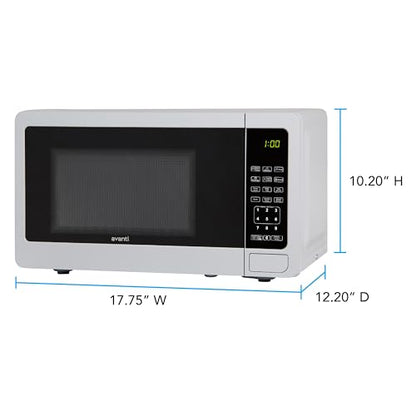 Avanti Countertop Microwave Oven Compact 0.7 Cu. Ft. with Digital Touch Controls, 6 One-Touch Presets, 10 Power Levels, 700W, Interior Lighting, Turntable, in White
