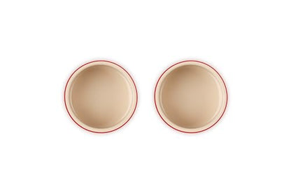 Le Creuset Stoneware Round Ramekin Straight Wall Set of 2, 7 oz. Each, Cerise