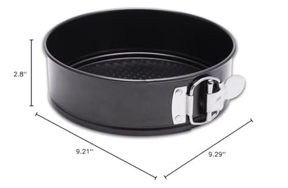 HIWARE 9 Inch Non-stick Cheesecake Pan Springform Pan with Removable Bottom/Leakproof - Black
