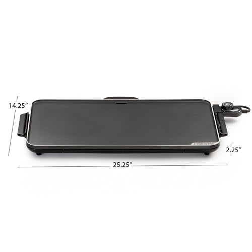 Presto 07072 22-Inch Extra Large Griddle, 22"x 13", Low Profile Design, Ceramic Nonstick, Black