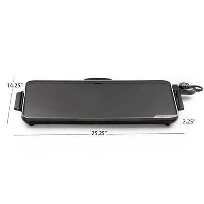 Presto 07072 22-Inch Extra Large Griddle, 22"x 13", Low Profile Design, Ceramic Nonstick, Black