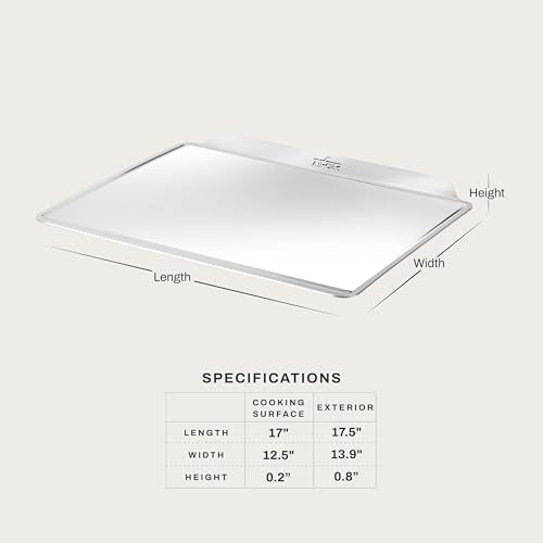 All-Clad Stainless Steel Cookie Baking Sheet 12" x 17" - Tri-ply Bonded for Consistent Baking- (Roast, Bake Cookies, Brownies and More) Professional Stainless Steel Bakeware