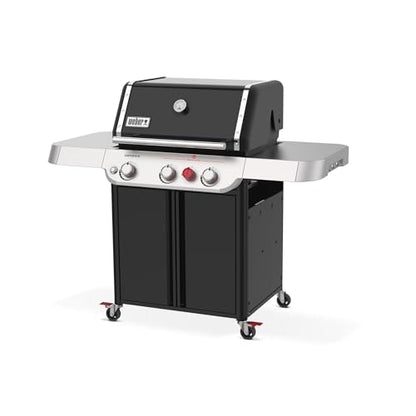 Weber Genesis E-325 Liquid Propane Gas Grill for Outdoor Cooking, 3 Burners, Black – Porcelain-Enameled, Cast-Iron Grates, PureBlu Burners & Sear Zone