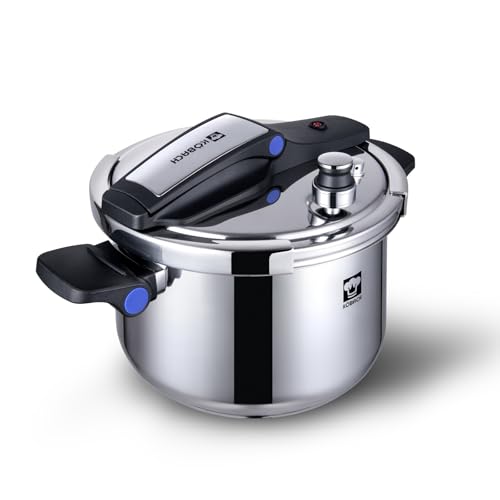 KOBACH 8QT Stainless Steel Pressure Cooker, Olla de presion, Cooking Pressure Cooker, Compatible with Induction and Gas Stovetops, Dishwasher Safe, One-Hand Opening Design