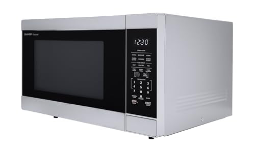 SHARP Countertop Microwave Oven with Removable 13.6" Carousel Turntable, 1100 Watt, 1.6 Cubic Feet, Stainless Steel
