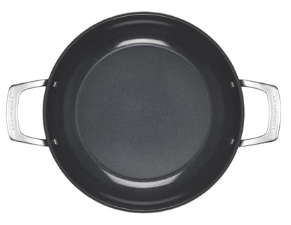 Le Creuset Essential Non-stick Ceramic Shallow Braiser with Glass Lid, 3.5 qt.