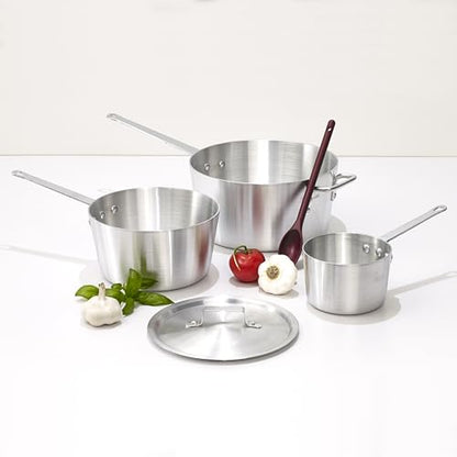Winco Heavy-Duty Aluminum Tapered Sauce Pan, 3mm, 5 Quart