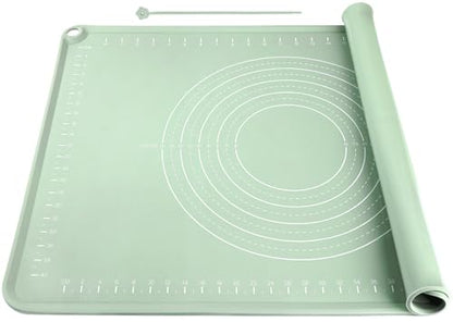Extra Large Silicone Baking Mat for Countertops, Extra Thick 28" x 20" Non-Slip Pastry Mat with Raised Edges and Measurements, Food-Grade Dough Rolling Sheet for Kneading, Pizza, Bread,Fondant