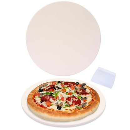 Waykea 9” Round Small Pizza Stone for Toaster Oven | Cordierite Grilling Stone Bread Baking Stone for Grill, Oven | Bake Homemade Golden Crispy Crust Pizza
