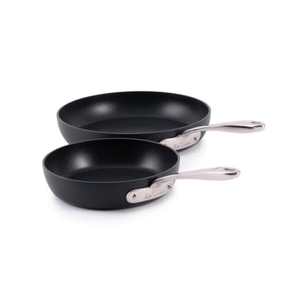 All-Clad HA1 Expert Hard Anodized Nonstick Fry Pan 2 Piece Set, 8" & 10" Induction, Oven Safe 500F, Kitchen Frying Pans, Skillets, Ergonomic Handle, Premium Cookware, Dishwasher Safe, Black
