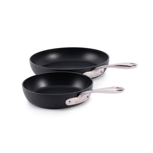 All-Clad HA1 Expert Hard Anodized Nonstick Fry Pan 2 Piece Set, 8" & 10" Induction, Oven Safe 500F, Kitchen Frying Pans, Skillets, Ergonomic Handle, Premium Cookware, Dishwasher Safe, Black