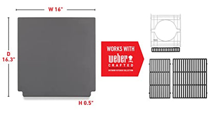 Weber Crafted Glazed Baking Stone – Cordierite Pizza Stone with Non‑Stick Glazed Finish for Crisp Crusts