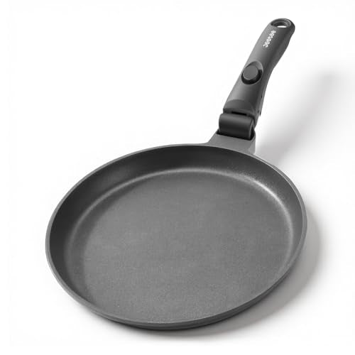 JEETEE Nonstick Crepe Pan with Detachable Handle, 11" Titanium Pancake Pan