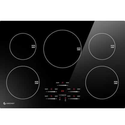 AMZCHEF 30" Built-in Induction Cooktop, 9 Levels, 240V, No Plug, 10600W