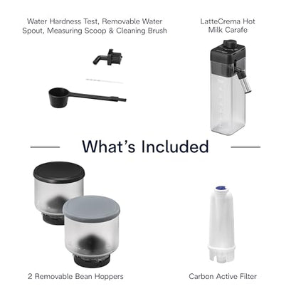 De'Longhi Rivelia Automatic Espresso Machine, Milk Frother, Pebble Gray