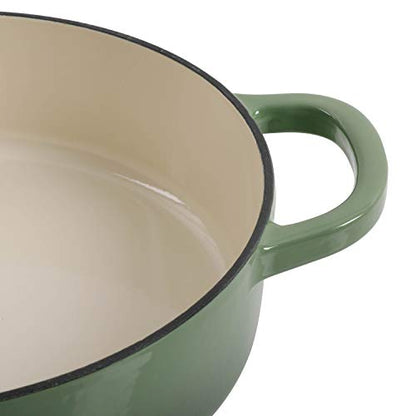Crock Pot Artisan Enameled Cast Iron Braiser W/Lid, 5-Quart, Pistachio