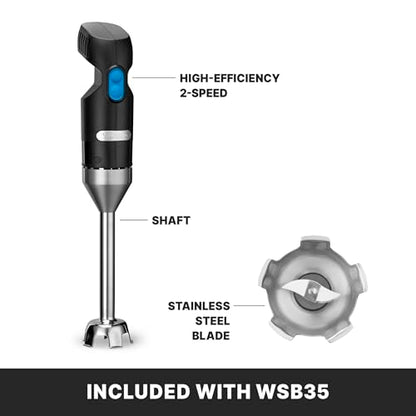 Waring Commercial Quik Stix Immersion Blender, 2-Speed, 7 in Fixed Shaft, for Professional Hand Blender for Kitchens & Restaurants, WSB35