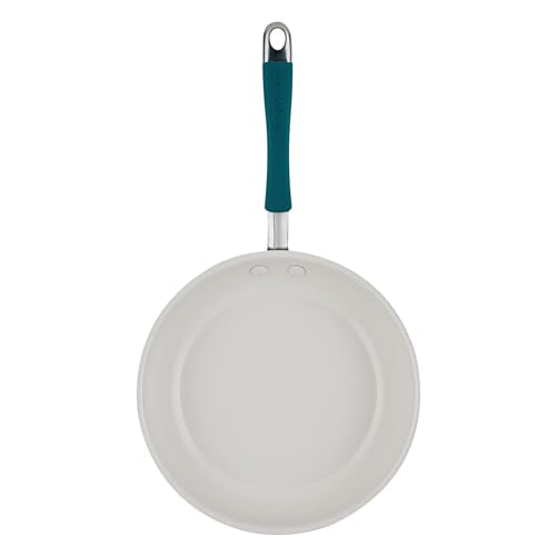 Rachael Ray Cucina Ceramic Cookware Set - 13 Pieces - Ceramic Pots and Pans Set w/Nonstick Frying Pans, Saute Pan, Saucepans, Stockpot, Lids, Pan Protectors & Cooking Utensils - Marine Blue