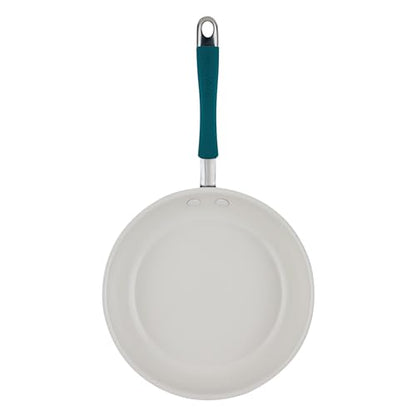 Rachael Ray Cucina Ceramic Cookware Set - 13 Pieces - Ceramic Pots and Pans Set w/Nonstick Frying Pans, Saute Pan, Saucepans, Stockpot, Lids, Pan Protectors & Cooking Utensils - Marine Blue