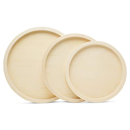 Woodpeckers Set of 3 Nesting Wood Tray for Crafts & Resin Art, Canvas Panel, Circle Wood Sign Blank