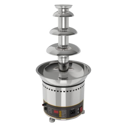 PreAsion Chocolate Fountain 110V Electric 4-Tiers Digital Chocolate Fountain Melting Machine Heating Fondue Fountain,3kg of chocolate